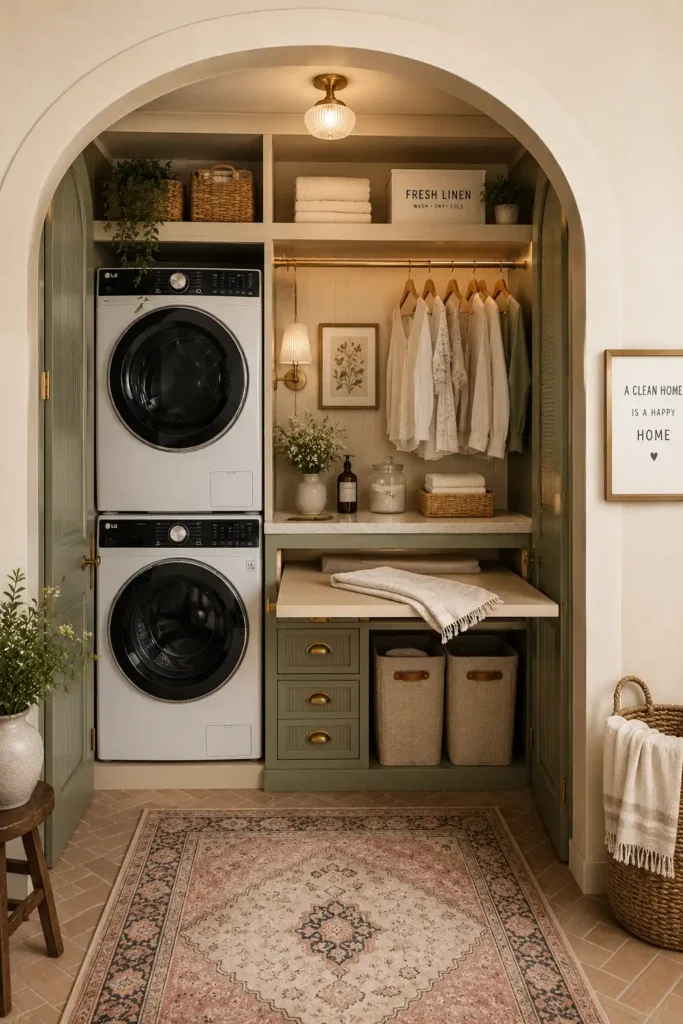 Arched Linen Boutique Laundry Closet