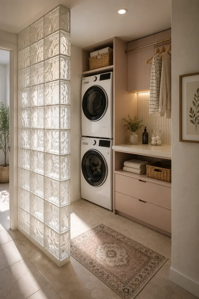 Glow Block Laundry Nook idea for laundry room.