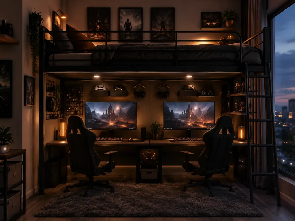 Loft Living Over Under Gaming Setup For Couples