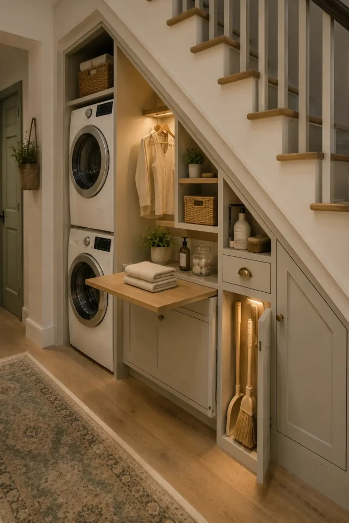 Under-Stairs Laundry nook.