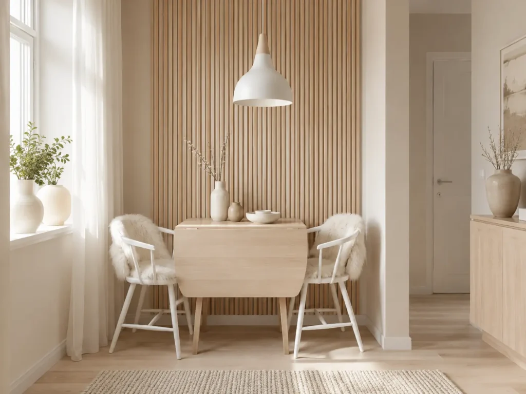 Minimalist Scandi-Hygge Nook Idea for small dining rooms