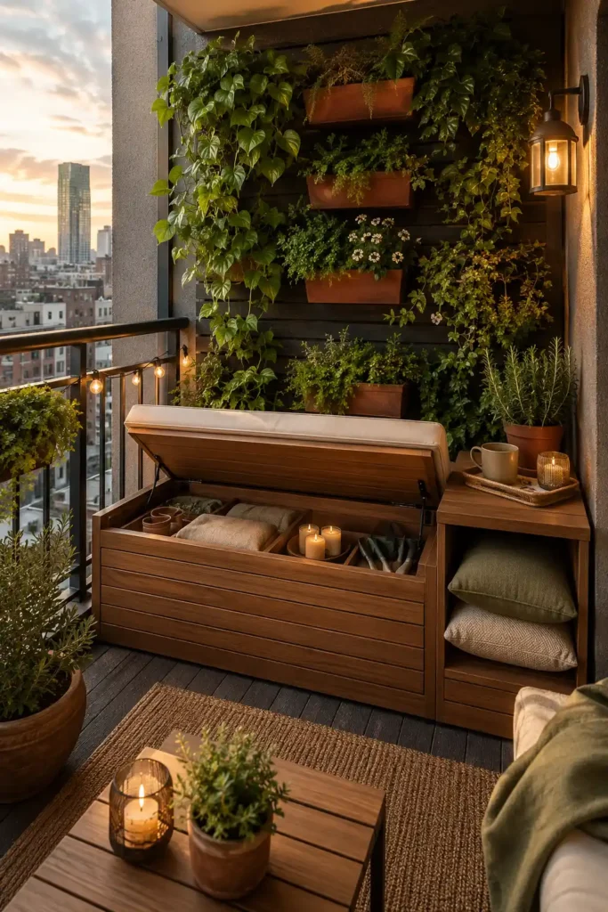 Balcony Storage Bench Garden.