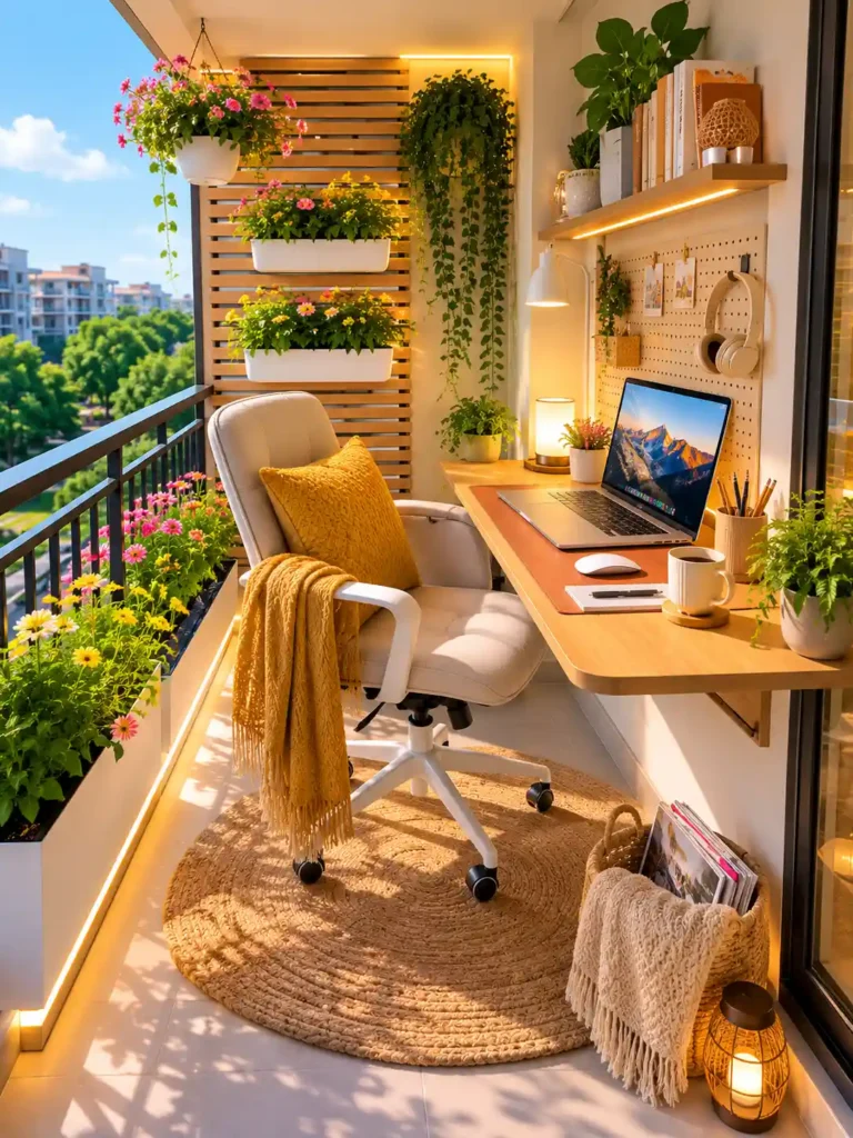 The Outdoor Office Pod Narrow Balcony.