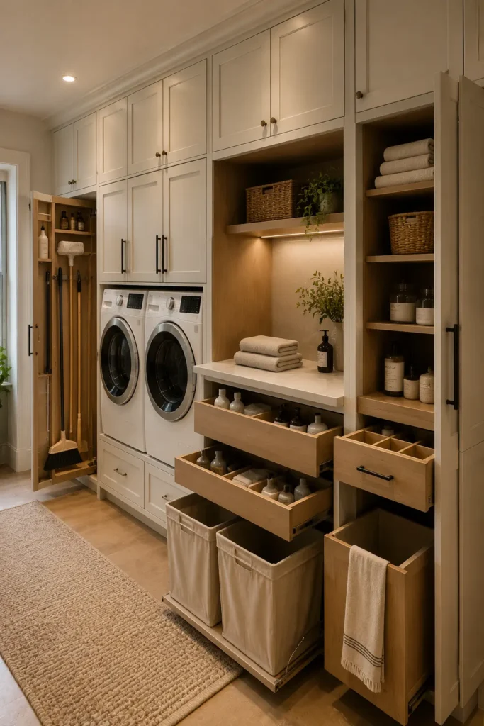 Pantry-Style Laundry Cabinet Wall.