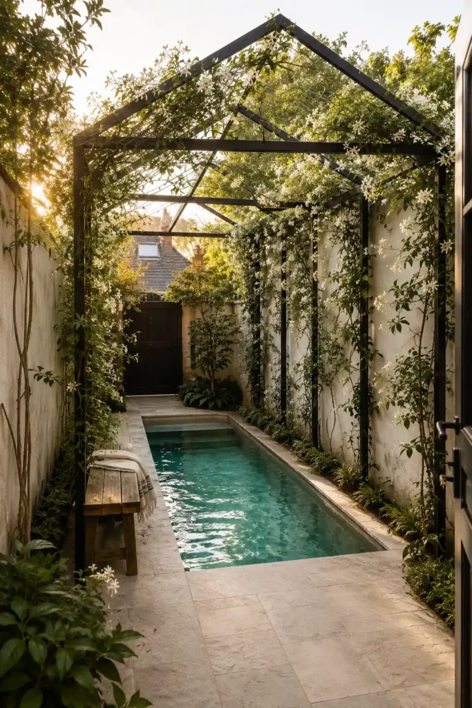 Tiny Plung Pool With a Jasmine Garden Structure.